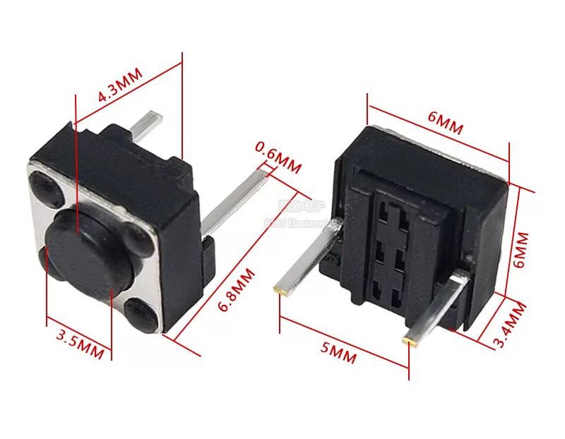 Amazon.co.jp: Moechando 6x6mm タクトスイッチ ブレッドボードに適合